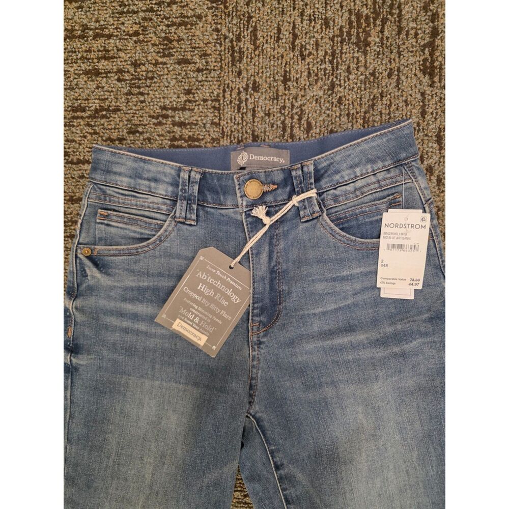 Democracy Ab Technology Jeans Womens Size 2 Low Rise Medium Wash Denim Pants - Picture 8 of 8